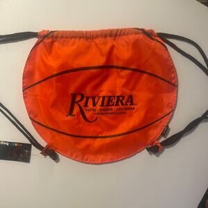 Orange and Black Riviera Hotel Casino Las Vegas drawstring promotional bag